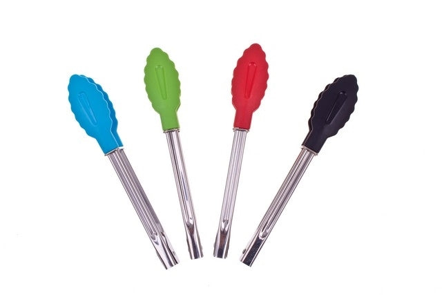 Mini Tongs Stainless Steel with Nylon Head - Bright Green (18cm)