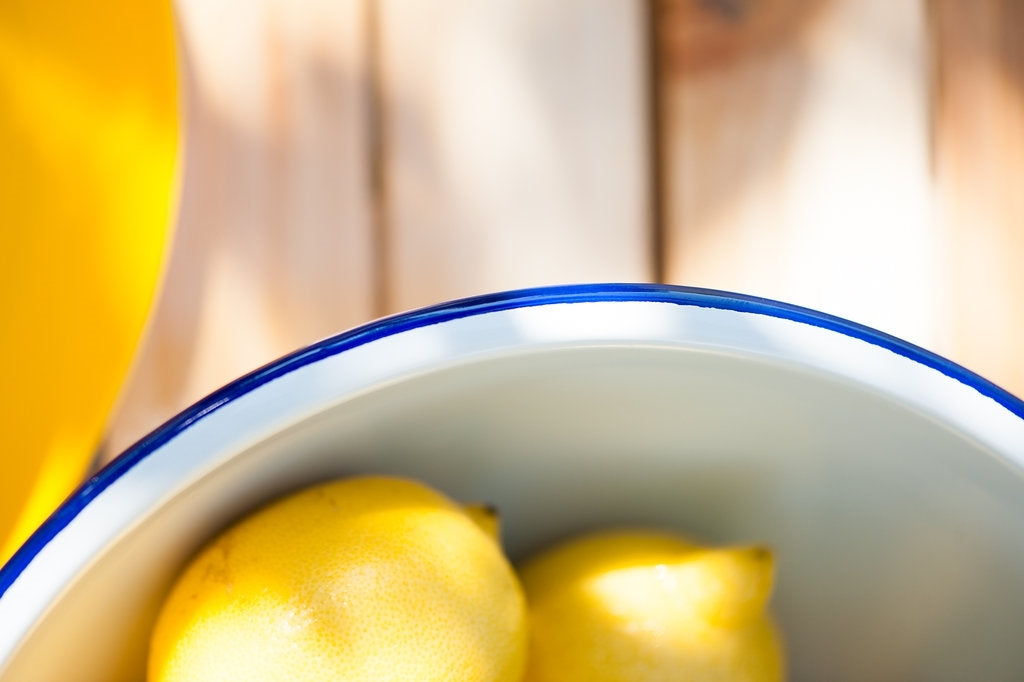 Falcon Enamel Mixing Bowls Set - White with Blue Rim