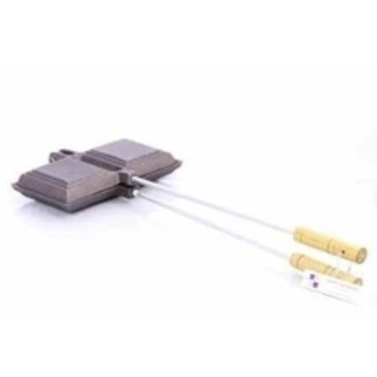 Cast Iron Double Jaffle Iron Wooden Handle