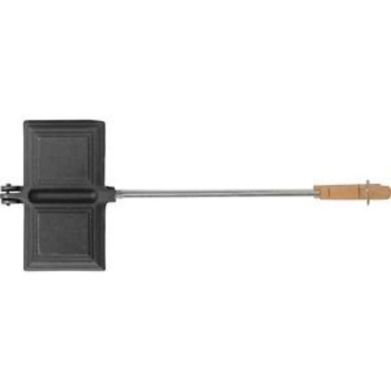 Cast Iron Double Jaffle Iron Wooden Handle