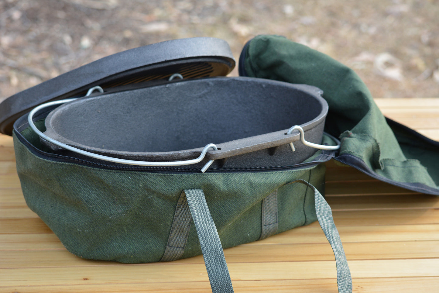 Canvas Oval Camp Oven Bag (9.5QT) - Green