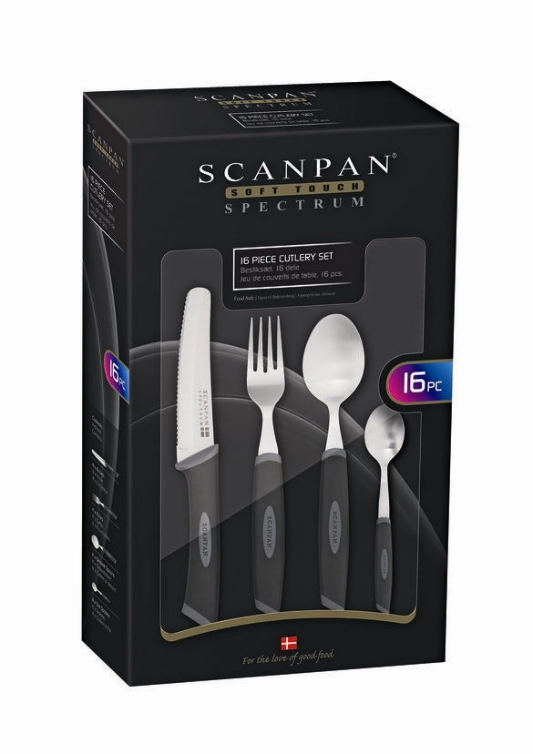 Scanpan Spectrum Cutlery Set 16 Piece - Black & Grey