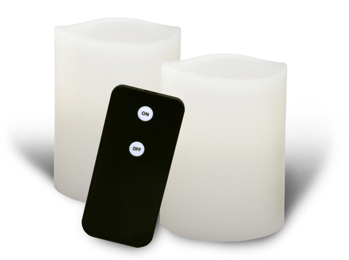 Enjoy Flameless LED Real Wax Pillar Candles - 2 Pack Gift Box