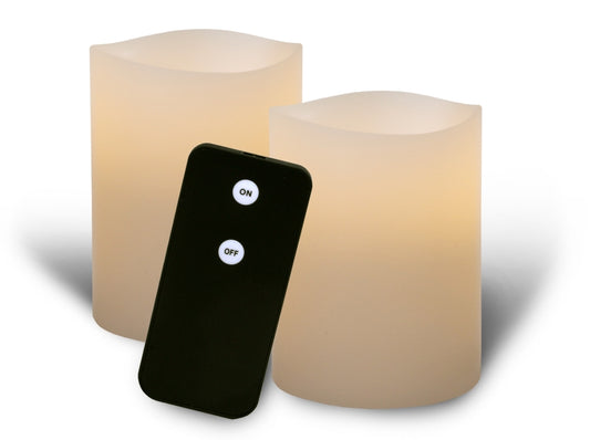 Enjoy Flameless LED Real Wax Pillar Candles -  2 Pack Gift Box