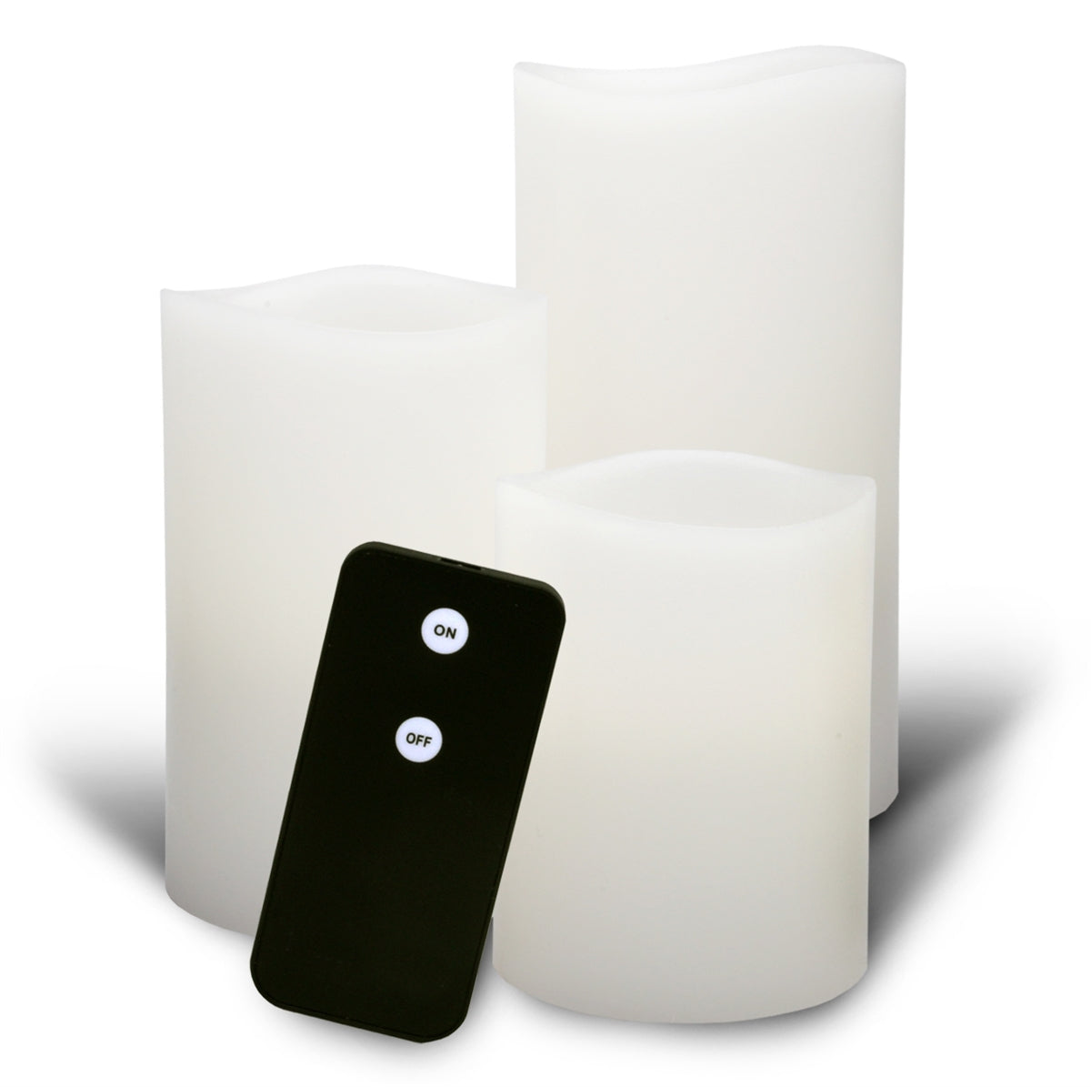 Enjoy Flameless LED Real Wax Pillar Candles - 3 Pack Gift Box