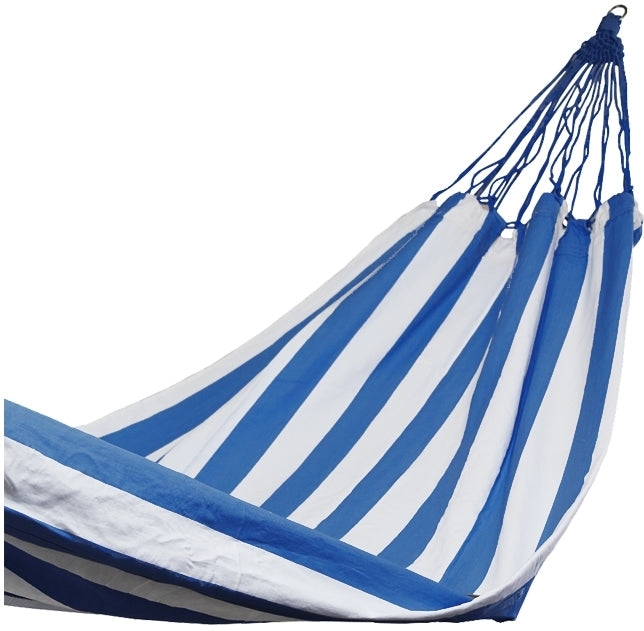Designer Striped Cotton Hammock - Blue & White (Malibu)