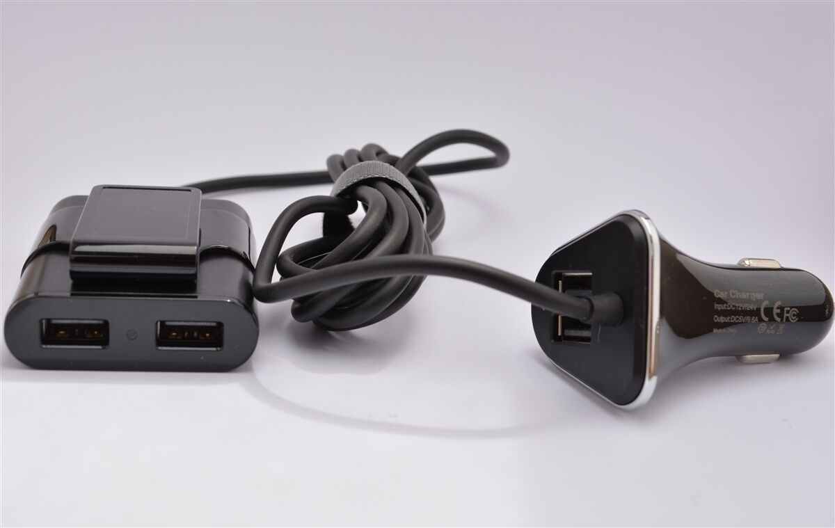 Ultra-fast 9.6amp 4 port USB car charger