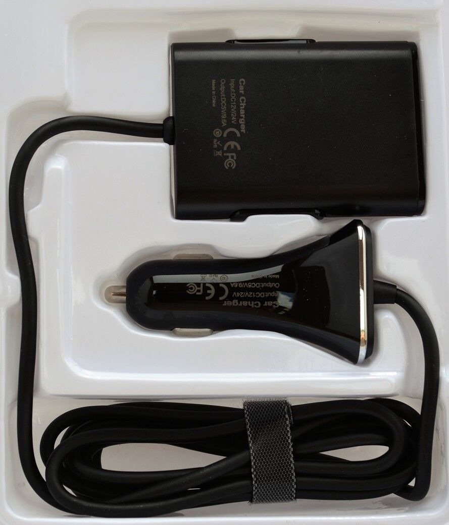 Ultra-fast 9.6amp 4 port USB car charger