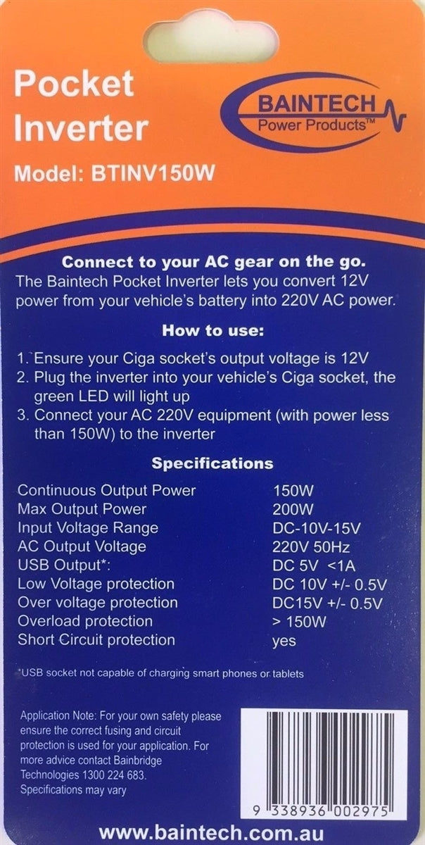 BAINTECH Pocket Power Inverter 150W