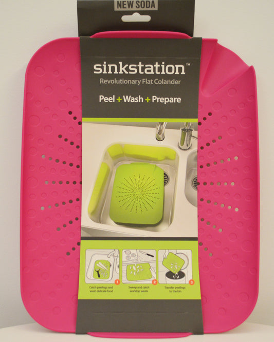 Sinkstation Flat Colander Pink 34x27cm