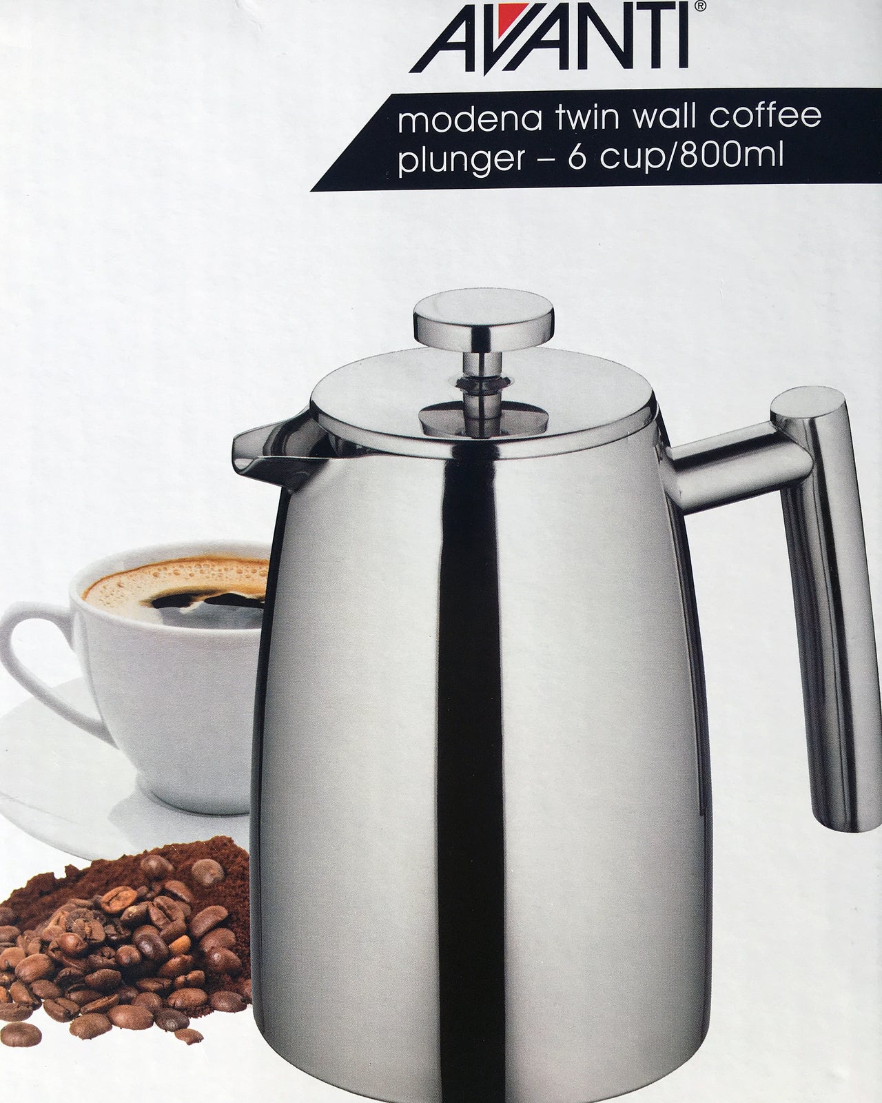 Avanti Modena Stainless Steel Twin Wall Coffee Plunger 800ml