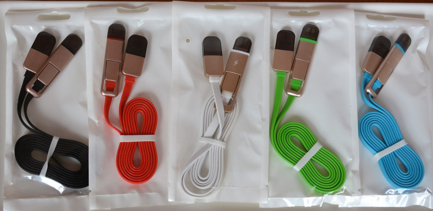 2 in 1 USB Charging Cable Micro USB & Lightning (Apple)
