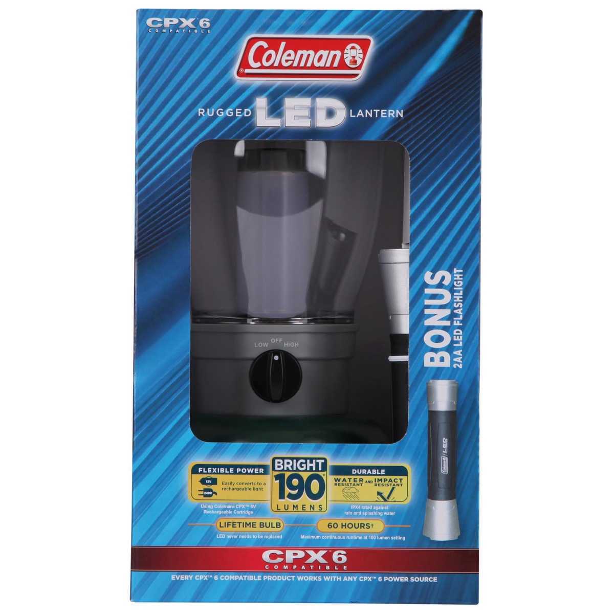 Coleman CPX6 Rugged LED Lantern with Bonus Flashlight