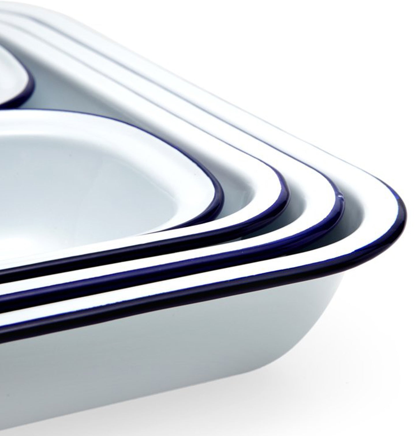 Falcon Enamel 5 Piece Baking Set - White with Blue Rim