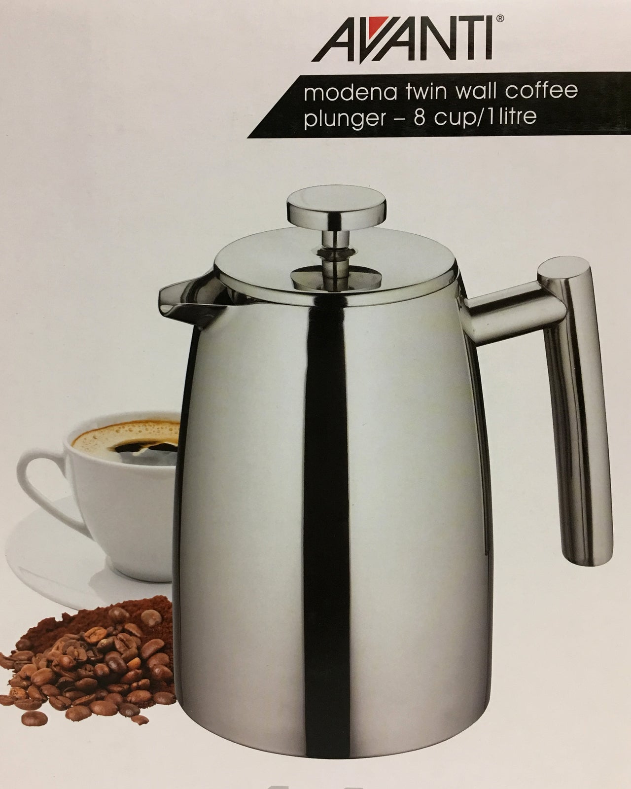 Avanti Modena Stainless Steel Twin Wall Coffee Plunger 1 Litre