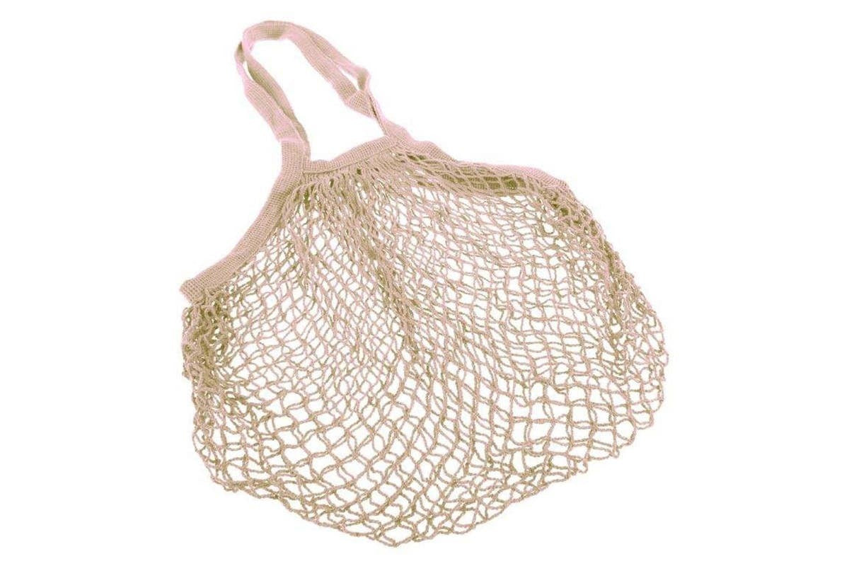 Appetito Cotton String Shopping Bag - Natural Long Handles