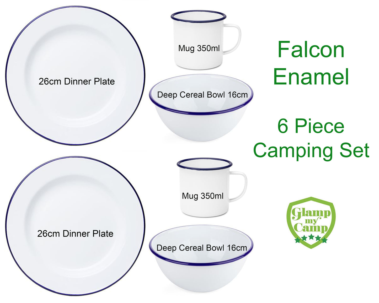 Falcon Enamel 6 Piece Camping Set
