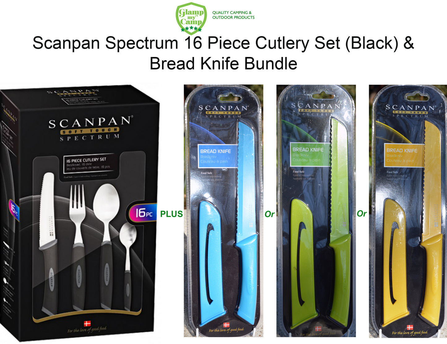 Scanpan Spectrum Cutlery Set 16 Piece & Bread Knife Bundle