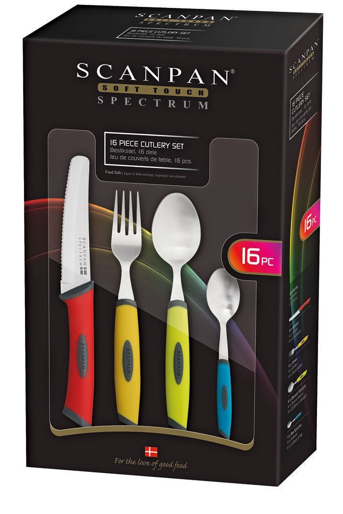 Scanpan Spectrum Cutlery Set 16 Piece & Bread Knife Bundle