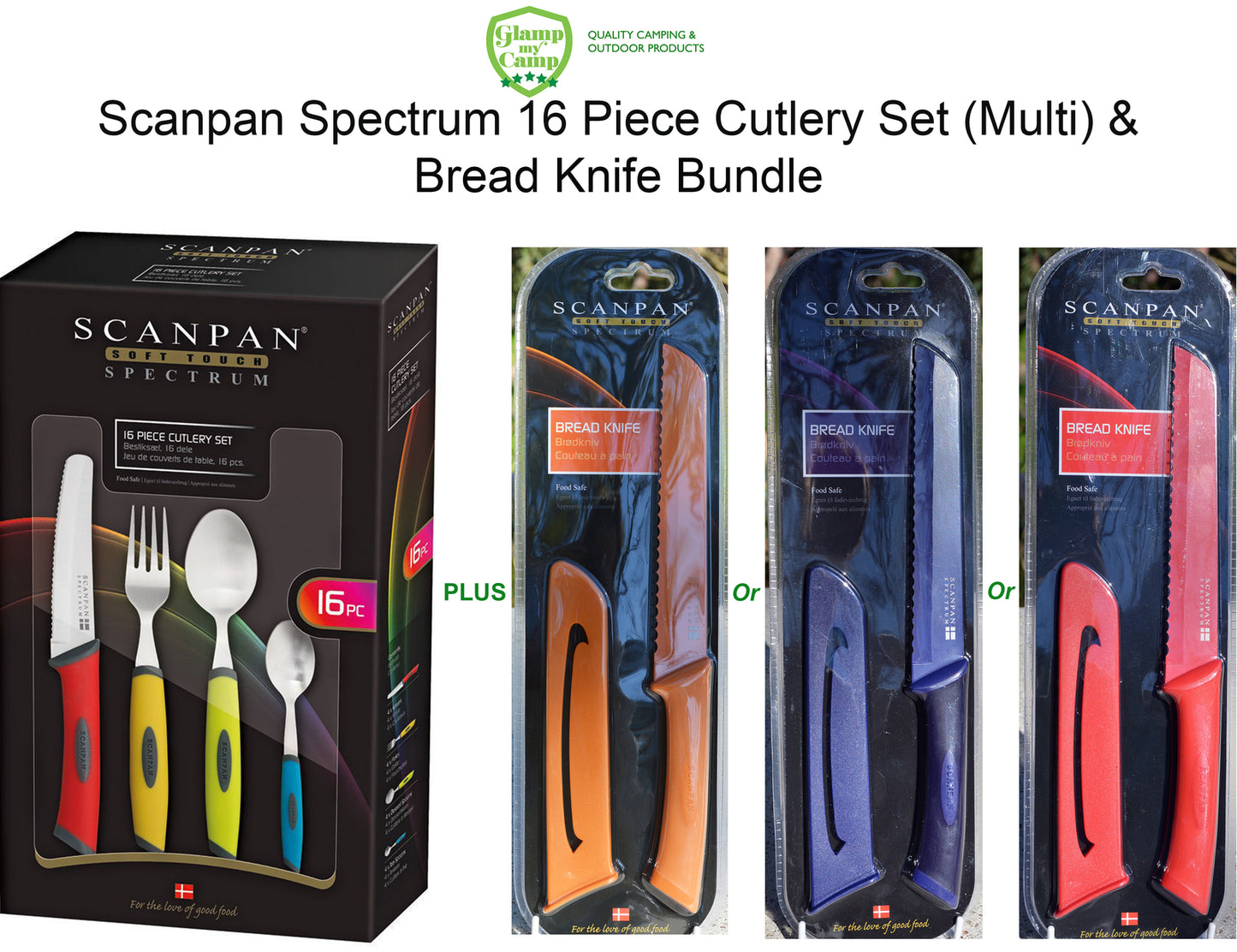 Scanpan Spectrum Cutlery Set 16 Piece & Bread Knife Bundle