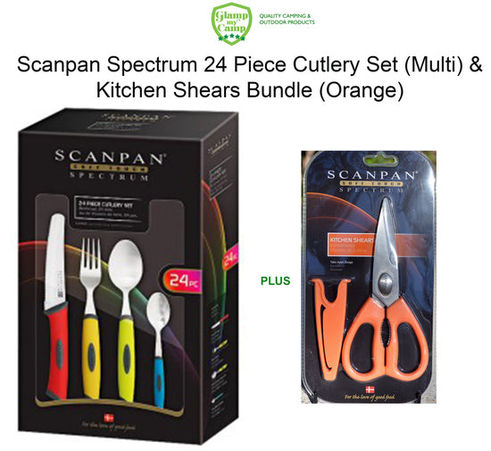 Scanpan Spectrum Cutlery Set 24 Piece & Kitchen Shears Bundle