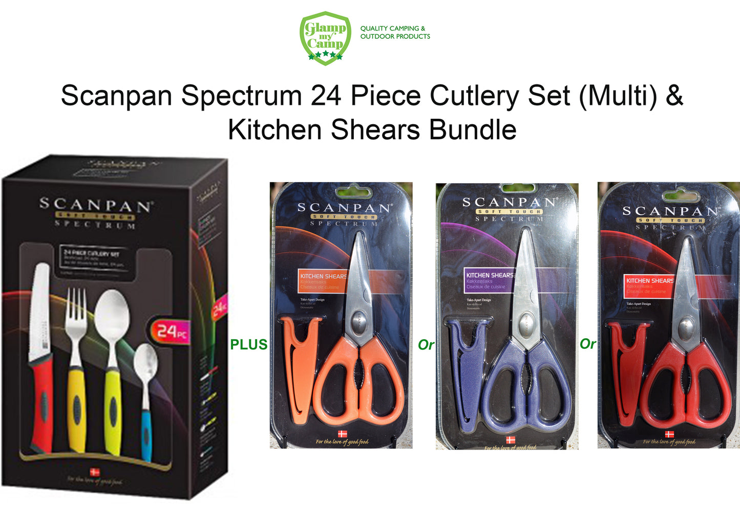 Scanpan Spectrum Cutlery Set 24 Piece & Kitchen Shears Bundle