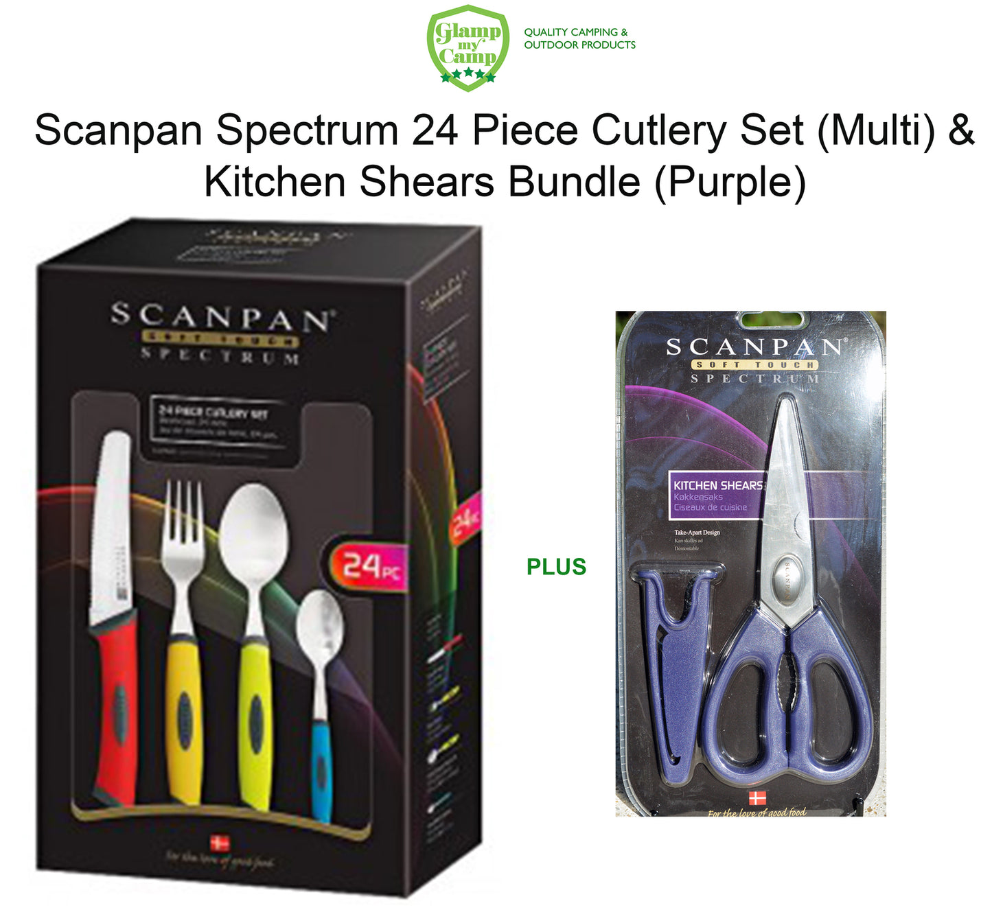 Scanpan Spectrum Cutlery Set 24 Piece & Kitchen Shears Bundle