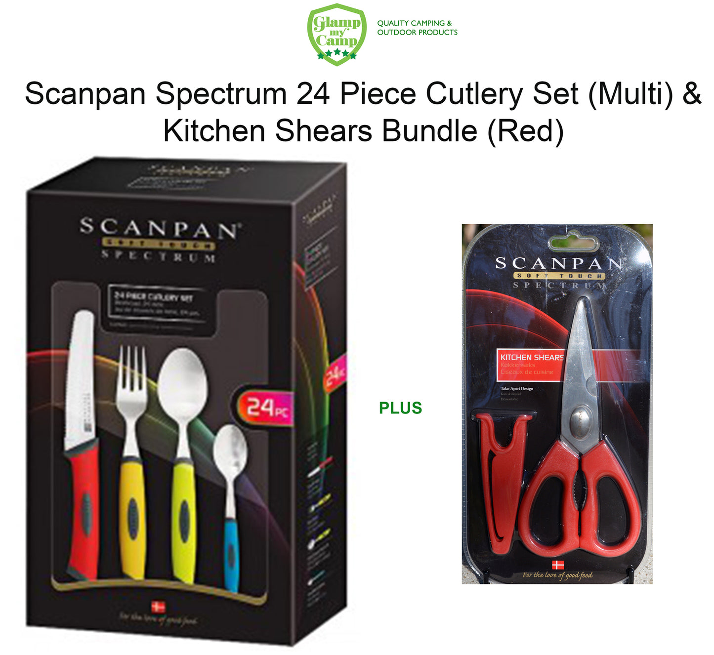Scanpan Spectrum Cutlery Set 24 Piece & Kitchen Shears Bundle
