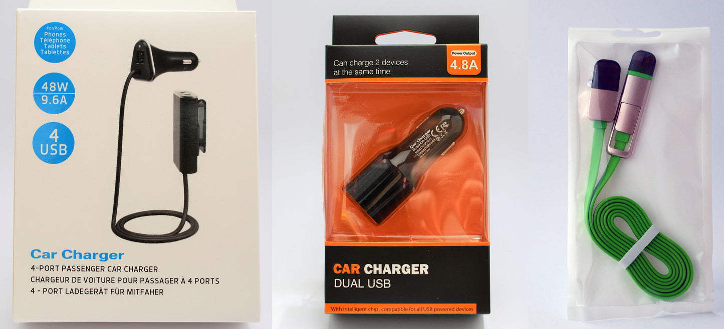 Ultra-fast USB Car Charger & Cable Bundle