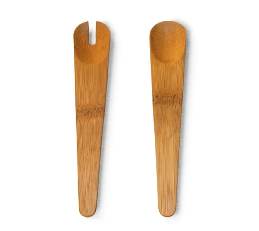 Satara Salad Servers Natural Spun Bamboo
