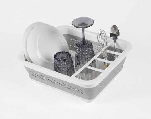 Madesmart Collapsible Dish Rack - White & Grey