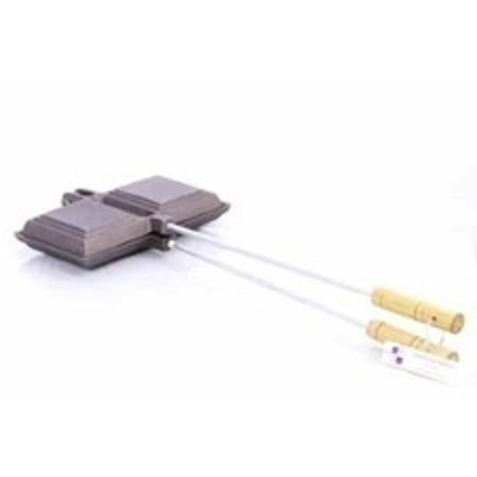 Cast Iron Double Jaffle Iron Wooden Handle
