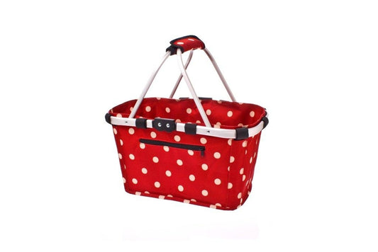 Shop & Go Collapsible Carry Basket - Red with White Polka Dots