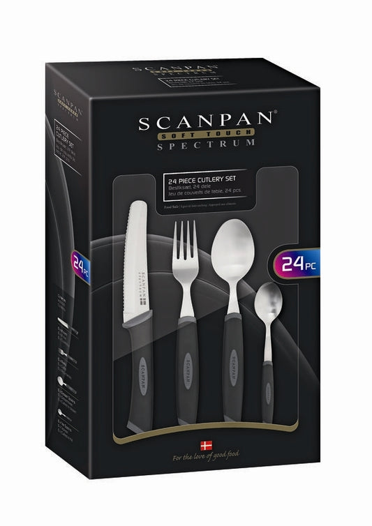 Scanpan Spectrum Cutlery Set 24 Piece - Black & Grey