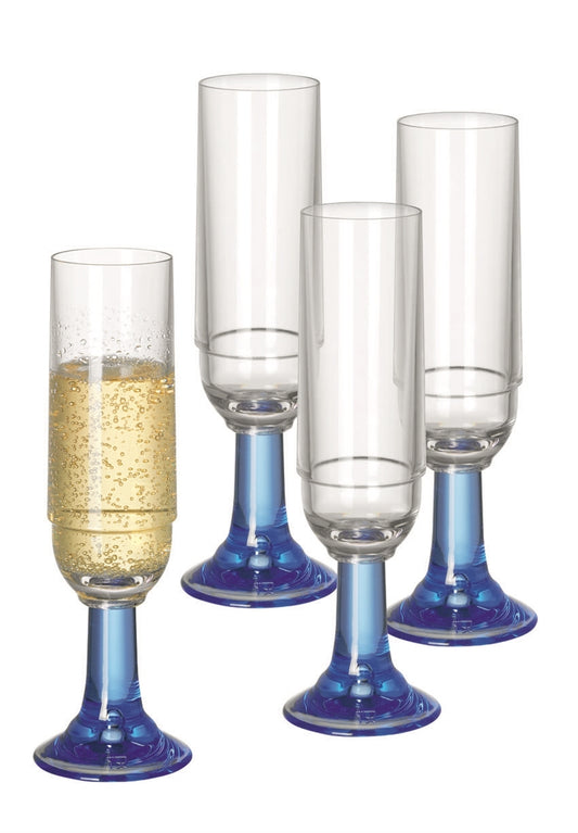 Serroni Champagne Glass with Removable Stem 220ML - 4 Piece Set