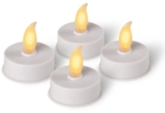 Enjoy Flameless LED Plastic Candle Tea Lights - White 4 Pack