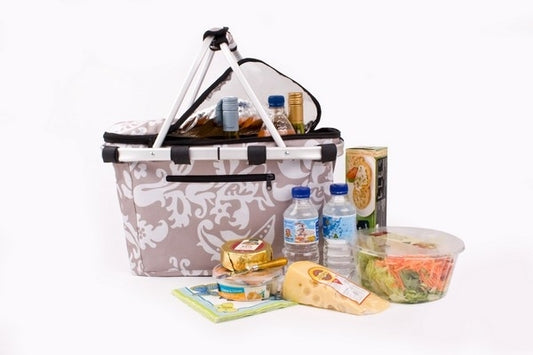 Shop & Go Insulated Collapsible Carry Basket with Lid - Phoenix Taupe