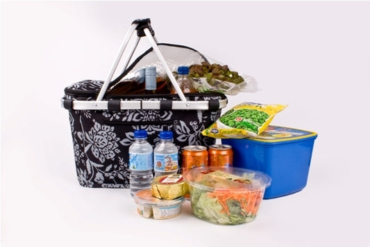 Shop & Go Insulated Collapsible Carry Basket with Lid - Camellia Black