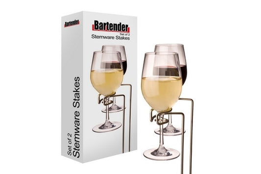Bartender Picnic Stemware Stakes - Set of 2