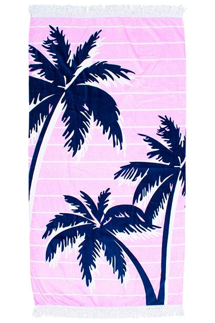 Bambury Fringed Printed Beach Towel (80 x 160cm) - Pacific