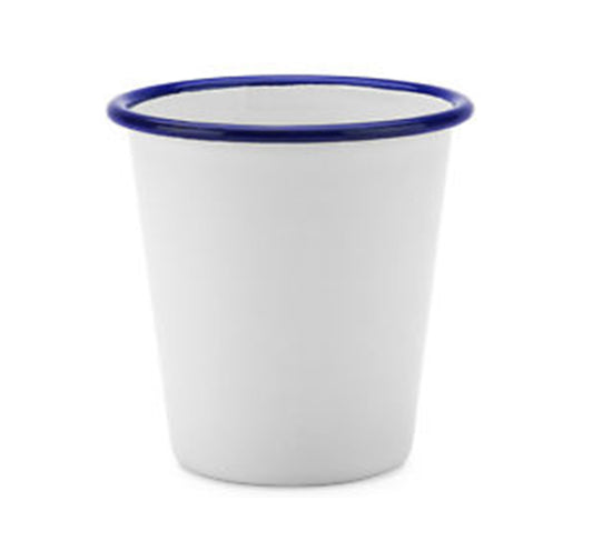 Falcon Enamel Tumbler 300ML - White with Blue Rim