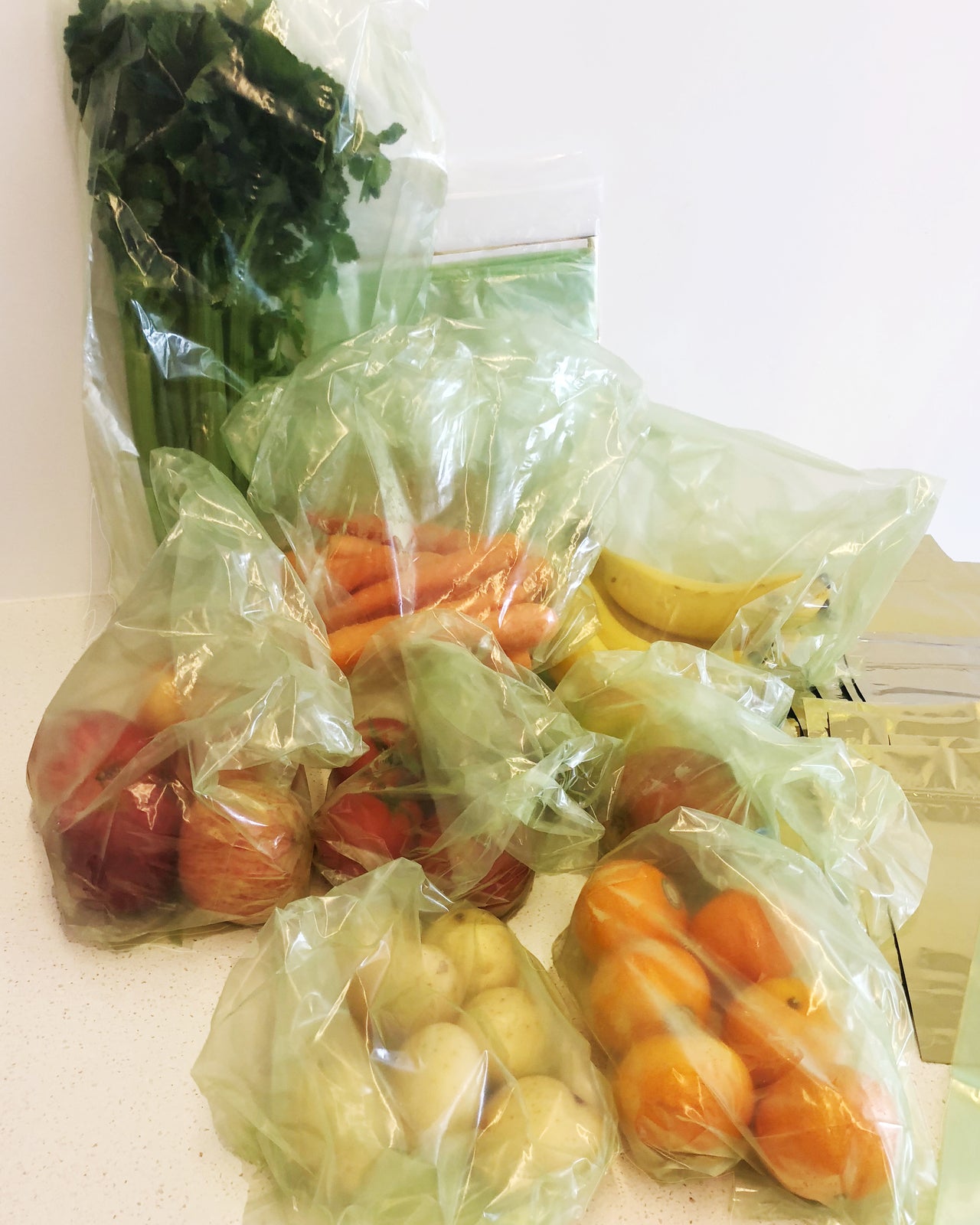 Evert-Fresh Green and Gold Bags