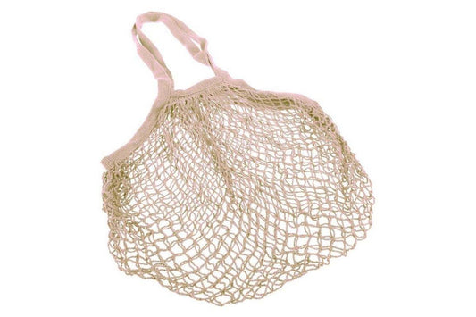 Appetito Cotton String Shopping Bag - Natural Long Handles