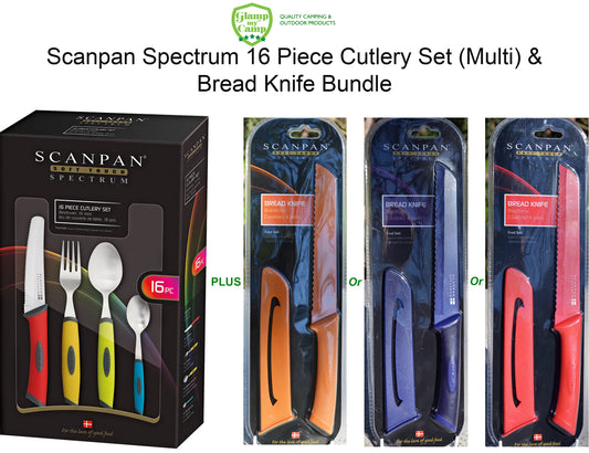 Scanpan Spectrum Cutlery Set 16 Piece & Bread Knife Bundle