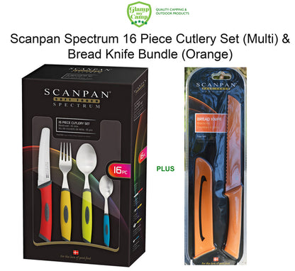 Scanpan Spectrum Cutlery Set 16 Piece & Bread Knife Bundle
