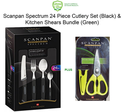 Scanpan Spectrum Cutlery Set 24 Piece & Kitchen Shears Bundle