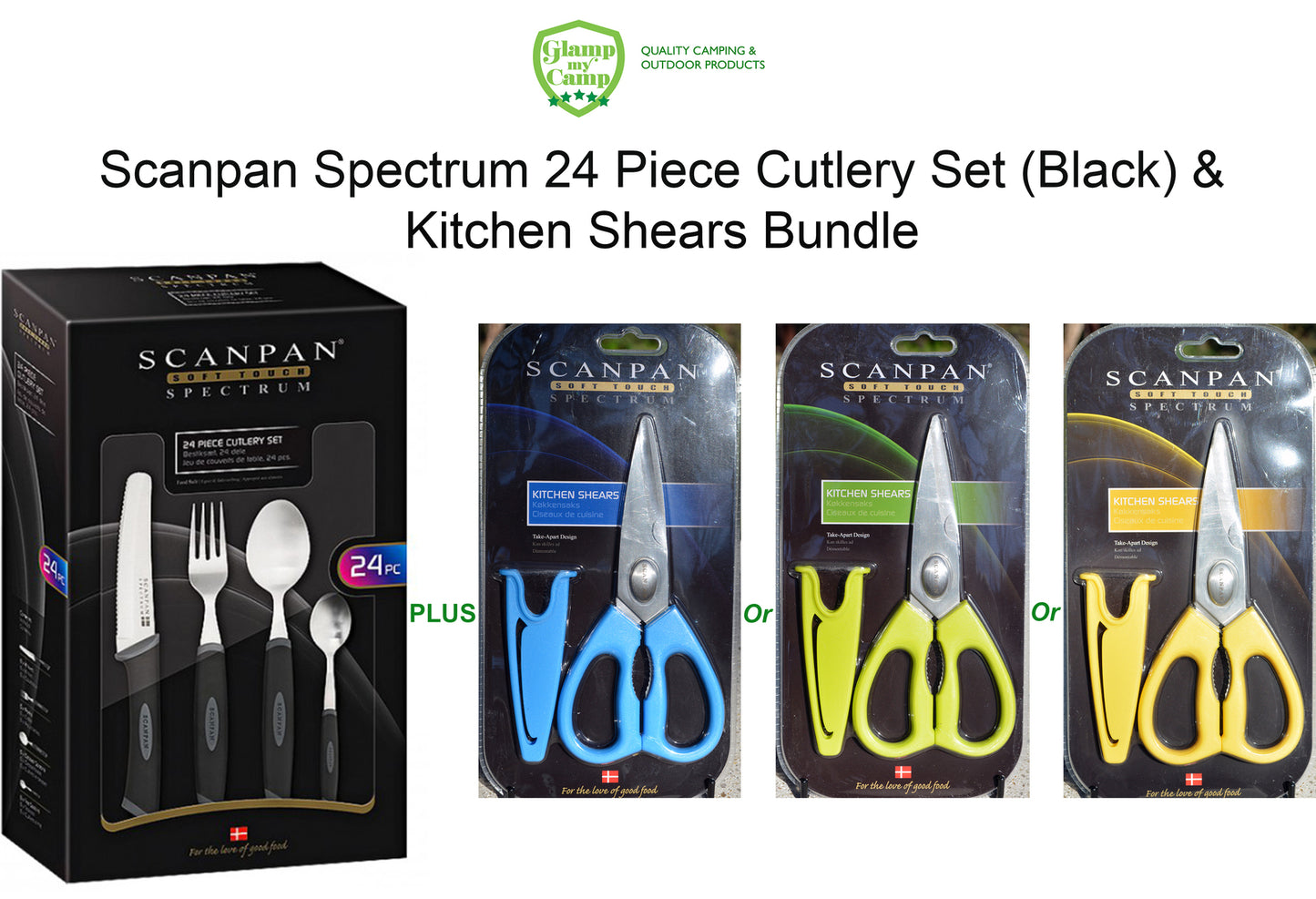 Scanpan Spectrum Cutlery Set 24 Piece & Kitchen Shears Bundle