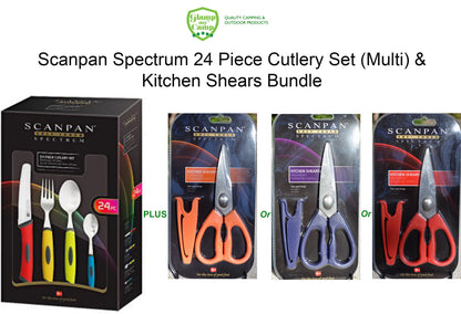 Scanpan Spectrum Cutlery Set 24 Piece & Kitchen Shears Bundle
