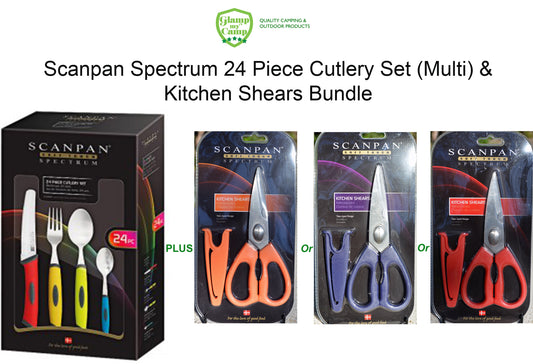 Scanpan Spectrum Cutlery Set 24 Piece & Kitchen Shears Bundle