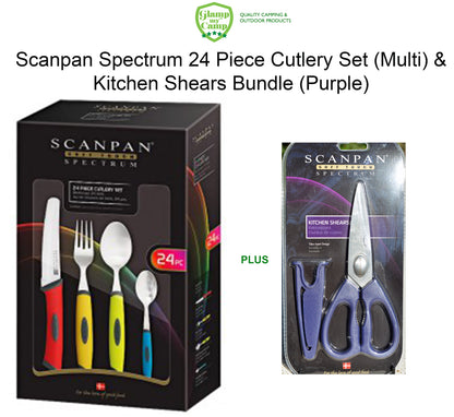 Scanpan Spectrum Cutlery Set 24 Piece & Kitchen Shears Bundle